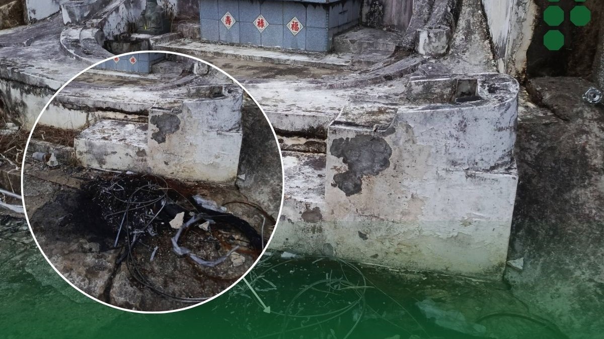 TUARAN: Vandalisme, Curi Kabel Cemari Tanah Perkuburan Batu 17 Nongkolud